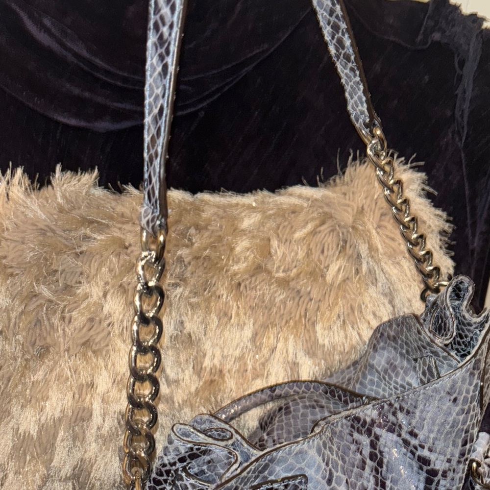 Michael Kors Hamilton Gray Python Print Tote - image 7